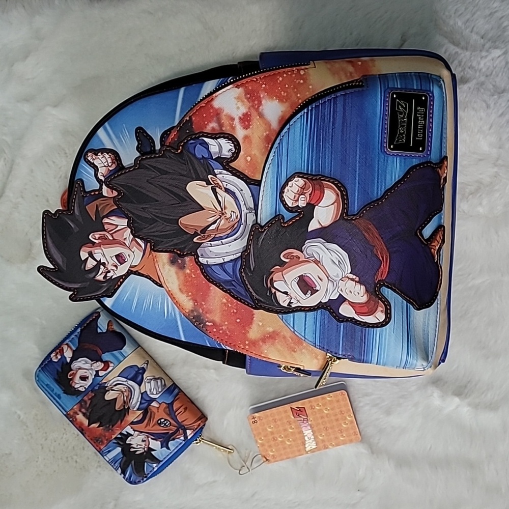🐉DBZ Mini Backpack with Matching Wallet Goku/Vegeta/Gohan